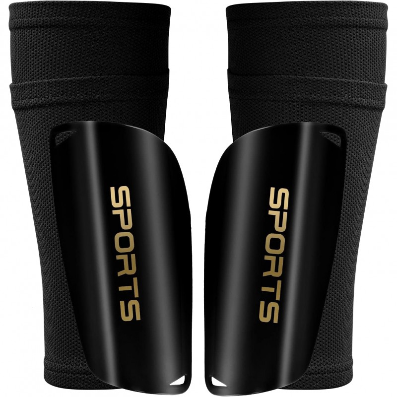 Fussball-Set Fussballsocken und Schienbeinschoner Grösse M Schwarz