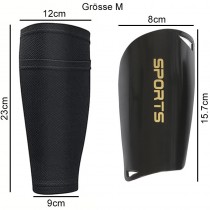 Fussball-Set Fussballsocken und Schienbeinschoner Grösse M Schwarz