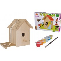 Eichhorn Vogelhaus aus Holz zum Zusammenbauen inkl. Pinsel und Farben