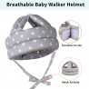 Babykopfschutz, verstellbarer Baby Helm, Baby Schutzhelm Sterne Grau