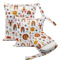3 Stück Wetbag Windeltasche Set 30x36cm + 28x30cm + 20x25cm
