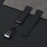 Silikon Armband mit magnetischer Faltschliesse, Schnellverschluss, 22mm Schwarz