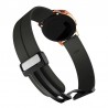 Silikon Armband mit magnetischer Faltschliesse, Schnellverschluss, 22mm Schwarz