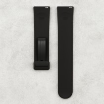 Silikon Armband mit magnetischer Faltschliesse, Schnellverschluss, 22mm Schwarz