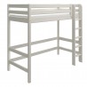 Flexa Classic Hochbett mit gerader Leiter 90x200 cm Weiss lasiert