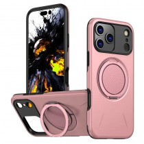 Stossfeste Handyhülle iPhone 17 Pro Max mit 360° Ring Rosa