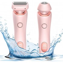 2-in-1 Elektrischer Damenrasierer – Lady Shaver – Nass- & Trockenanwendung mit LED-Anzeige Pink