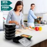 10er-Set schwarze Kunststoff-Lebensmittelbehälter – Frischhalteboxen 600 ml schwarz