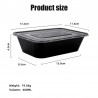 10er-Set schwarze Kunststoff-Lebensmittelbehälter – Frischhalteboxen 600 ml schwarz