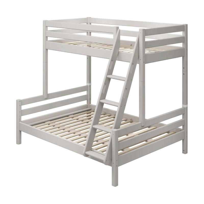 Flexa Classic Etagenbett 90x200/140x200 mit Schrägleiter Grau