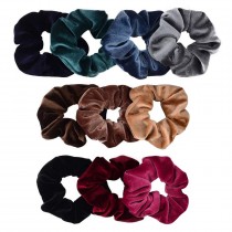 10 Stück Samt Scrunchies – Weiche Haargummis Velvet Elegance