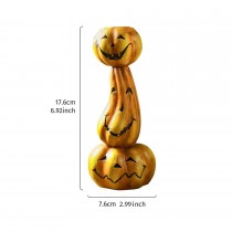 Halloween Kerzenständer Kürbisstapel – Deko aus Kunstharz (1 Stück)