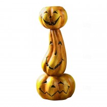 Halloween Kerzenständer Kürbisstapel – Deko aus Kunstharz (1 Stück)
