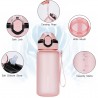 Sport Trinkflasche mit Strohhalm und Reinigungsbürste 600ML Rosa