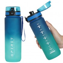 Trinkflasche Spirit mit Zeitmarkierungen & Trageschlaufe 750ML Blau Grün