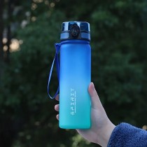 Trinkflasche Spirit mit Zeitmarkierungen & Trageschlaufe 750ML Blau Grün