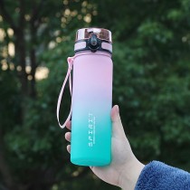 Trinkflasche Spirit mit Zeitmarkierungen & Trageschlaufe 750ML Rosa Türkis