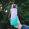 Trinkflasche Spirit mit Zeitmarkierungen & Trageschlaufe 750ML Rosa Türkis