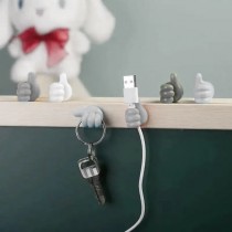2 Stück Silikon-Hand Kabelhalter, Brillenhalter – Selbstklebend & Vielseitig Grau