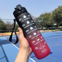Trinkflasche auslaufsicher mit Farbverlaufsdesign 1000 ml Schwarz Dunkelrot
