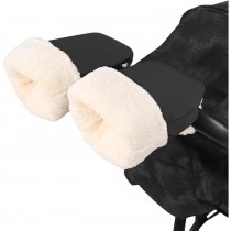 Warme Kinderwagen Handschuhe – Winddichte & extra dick gefütterte Handwärmer Schwarz