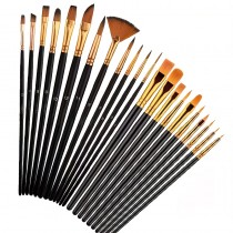 Hochwertiges 22-teiliges Nylon-Künstlerpinselset für Acryl-, Öl- & Aquarellmalerei