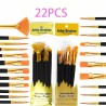 Hochwertiges 22-teiliges Nylon-Künstlerpinselset für Acryl-, Öl- & Aquarellmalerei