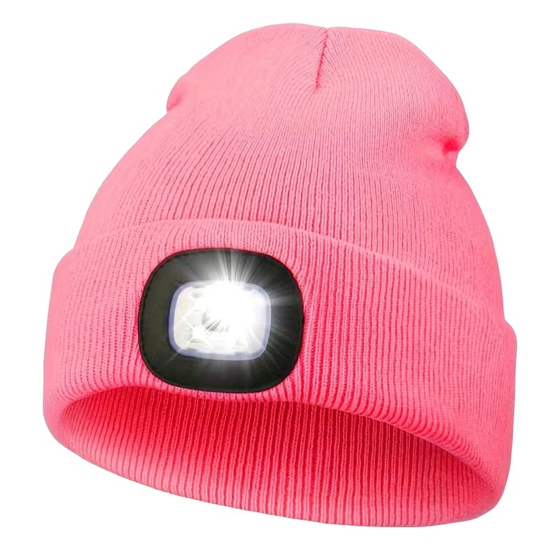 Beanie-Mütze mit LED Licht Universalgrösse – Pink