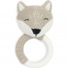 Jollein Beissring Fox – Gestrickter Fuchs mit Silikonring