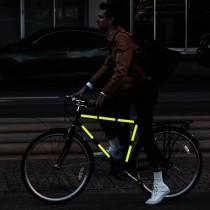 42 Stück Reflektierende Aufkleber – Neon-Gelb Selbstklebende Sicherheitsreflektoren für Fahrrad, Motorrad & Roller