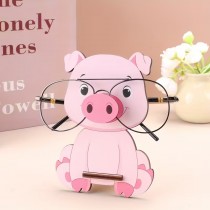 Schweinchen-Brillenständer aus Holz – Niedlicher Brillenhalter