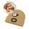 Beanie-Mütze mit LED Licht batteriebetrieben – Universalgrösse – Khaki