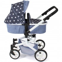 Bayer Chic 2000 Kombi-Puppenwagen MIKA Sternchen Navy