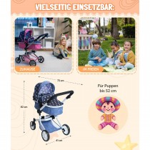 Bayer Chic 2000 Kombi-Puppenwagen MIKA Sternchen Navy