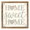 Dekoratives Holzschild – Wanddekoration aus Holz „Home Sweet Home“ – 20×20 cm Naturbeige