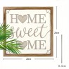 Dekoratives Holzschild – Wanddekoration aus Holz „Home Sweet Home“ – 20×20 cm Naturbeige