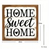 Dekoratives Holzschild – Wanddekoration aus Holz „Home Sweet Home“ – 20×20 cm Black Wood
