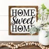 Dekoratives Holzschild – Wanddekoration aus Holz „Home Sweet Home“ – 20×20 cm Black Wood