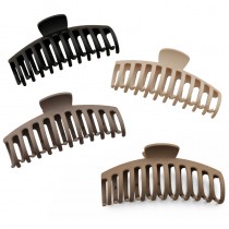 4 Stück matte Haarspangen – Haarkrallen Coffee & Black