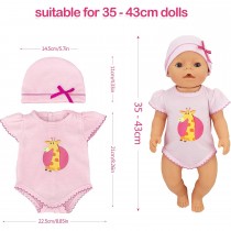 Body, Puppenkleidung rosa mit Giraffe für Babypuppen 35–43 cm