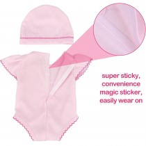 Body, Puppenkleidung rosa mit Giraffe für Babypuppen 35–43 cm
