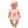 Body, Puppenkleidung rosa mit Giraffe für Babypuppen 35–43 cm