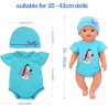 Body, Puppenkleidung für Babypuppen 35–43 cm Blau mit Zebra
