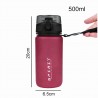 Trinkflasche Spirit 500ml – mit Zeitmarkierungen & Trageschlaufe Rot