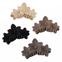 4er-Set matte Mini Blumen-Haarklammern – Blumen-Haarkrallen Natural & Black