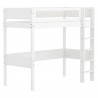 Flexa MDF Hochbett 184 cm mit Leiter und Absturzsicherung, 90x200 cm, Weiss