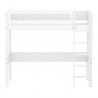 Flexa MDF Hochbett 184 cm mit Leiter und Absturzsicherung, 90x200 cm, Weiss