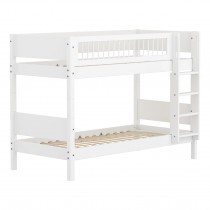 Flexa MDF Hochbett 154 cm mit Leiter und Absturzsicherung Crossbars, 90x200 cm, Weiss