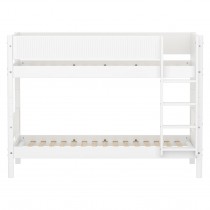 Flexa MDF Hochbett 154 cm mit Leiter und Absturzsicherung Grooves, 90x200 cm, Weiss