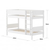 Flexa MDF Hochbett 154 cm mit Leiter und Absturzsicherung Grooves, 90x200 cm, Weiss